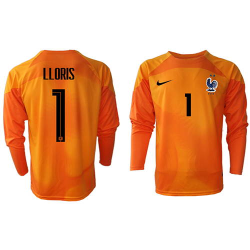 Frankreich Hugo Lloris #1 Torwart Fußballbekleidung Heimtrikot WM 2022 Langarm